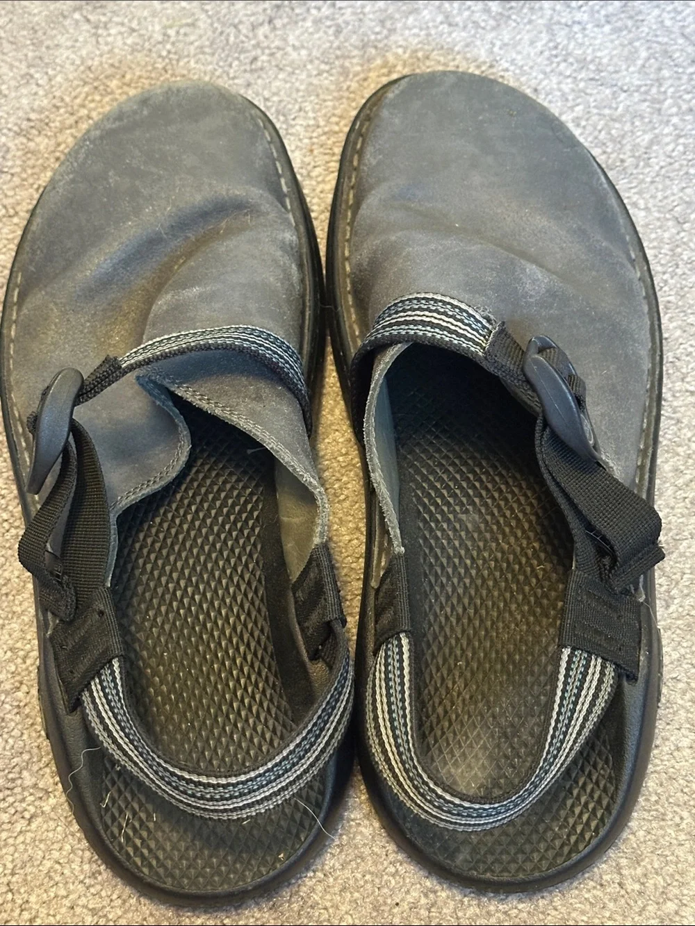 Chaco Toecoop Vibram Men's Leather Clog with Striped Adjustable Strap 11.5